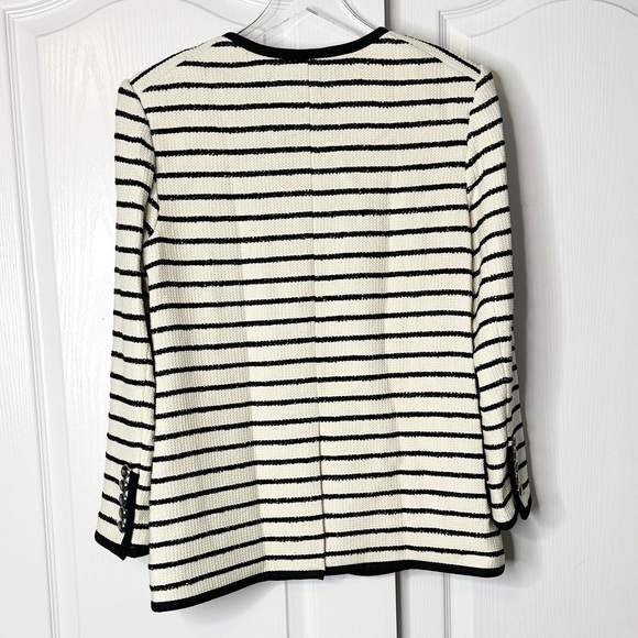 Veronica Beard Foster Dickey Jacket Black Ivory Size 10 - Picture 7 of 17